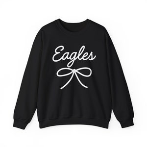Eagles Mascot Bow Sweatshirt Eagles Shirt Eagles Crewneck Eagles Bow Shirt Eagles Sweatshirt Gameday Shirt Preppy Coquette Eagles Shirt image 2