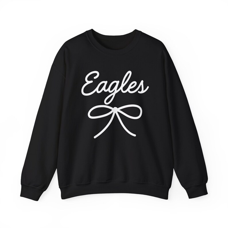 Eagles Mascot Bow Sweatshirt Eagles Shirt Eagles Crewneck Eagles Bow Shirt Eagles Sweatshirt Gameday Shirt Preppy Coquette Eagles Shirt image 2