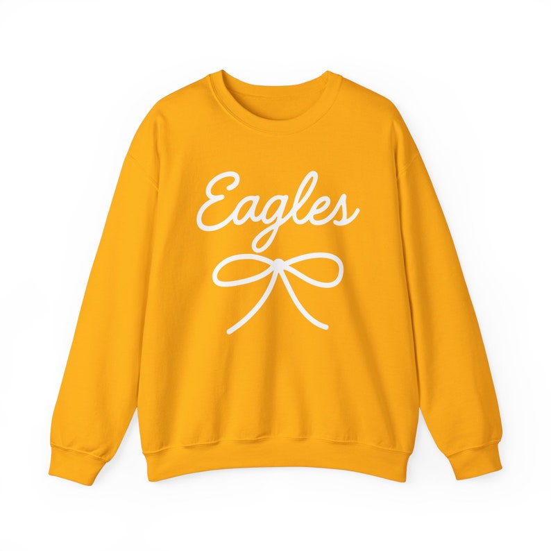 Eagles Mascot Bow Sweatshirt Eagles Shirt Eagles Crewneck Eagles Bow Shirt Eagles Sweatshirt Gameday Shirt Preppy Coquette Eagles Shirt image 3