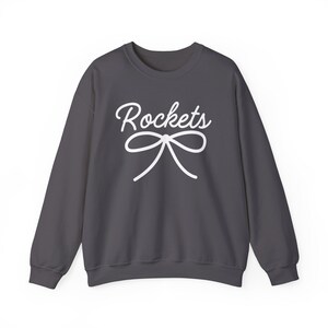 Rockets Mascot Bow Sweatshirt Rockets Shirt Rockets Crewneck Rockets Bow Shirt Rockets Sweatshirt Gameday Shirt Coquette Rockets Shirt image 8