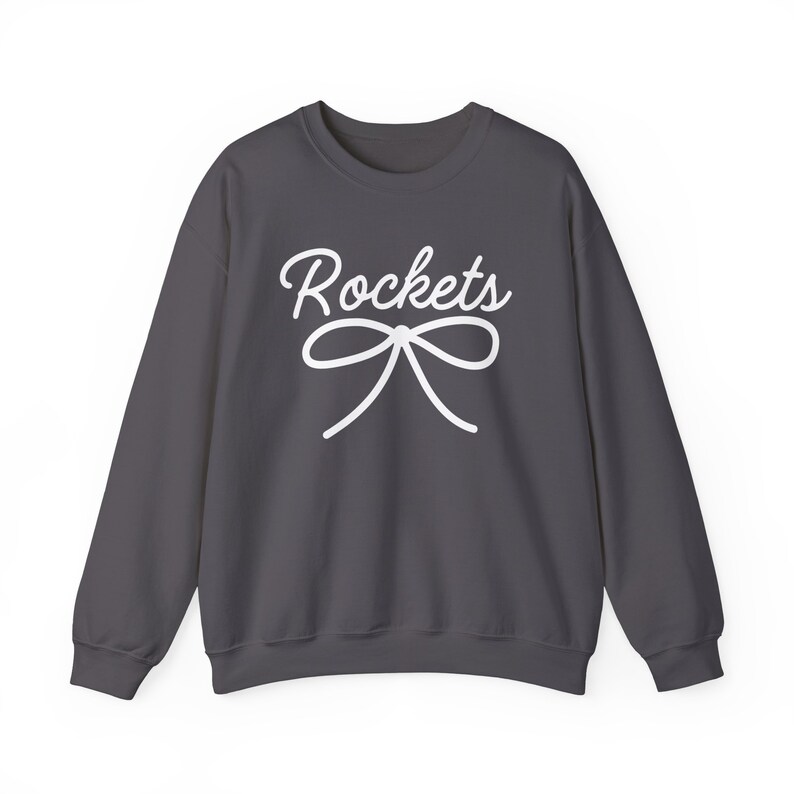 Rockets Mascot Bow Sweatshirt Rockets Shirt Rockets Crewneck Rockets Bow Shirt Rockets Sweatshirt Gameday Shirt Coquette Rockets Shirt image 8