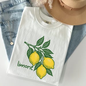 Italian Summer Lemon Shirt Comfort Colors Limone Block Print Graphic Tee Summer Vacation Tee Farmers Market Tee Farmstand Shirt
