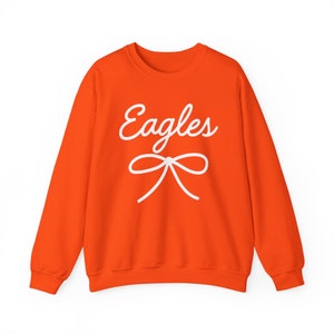 Eagles Mascot Bow Sweatshirt Eagles Shirt Eagles Crewneck Eagles Bow Shirt Eagles Sweatshirt Gameday Shirt Preppy Coquette Eagles Shirt image 4