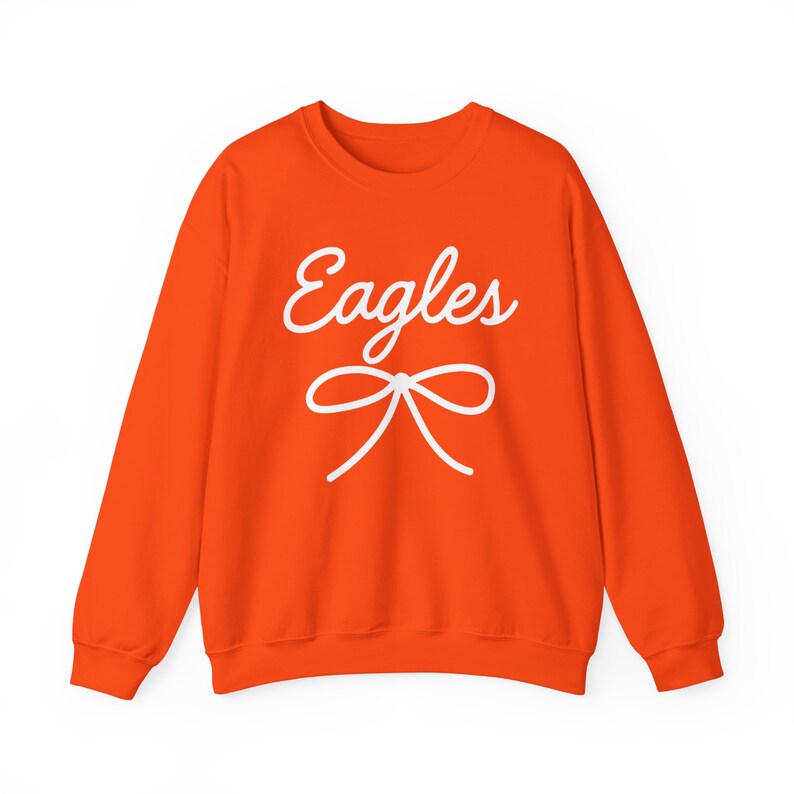 Eagles Mascot Bow Sweatshirt Eagles Shirt Eagles Crewneck Eagles Bow Shirt Eagles Sweatshirt Gameday Shirt Preppy Coquette Eagles Shirt image 4