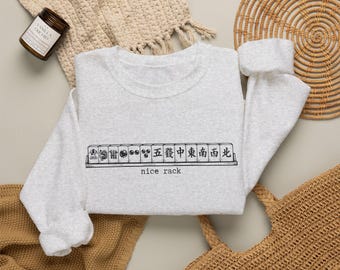 Mahjong Shirt Mahjong Crewneck Nice Rack Mahjong Tiles Mahjong Rack Sweatshirt Funny Mahjong Shirt Mahj Shirt Mahjong Hostess Gift
