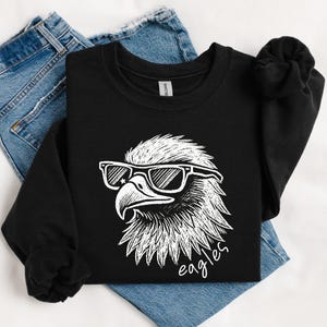 Eagles Mascot Sweatshirt Back to School Teacher Gift School Spirit Eagle Mascot Crewneck Eagles Team Colors Apparel Cute Teacher Sweatshirt