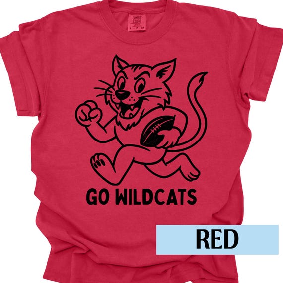 Go Wildcats Mascot Shirt Wildcats Shirt Comfort Colors Back to