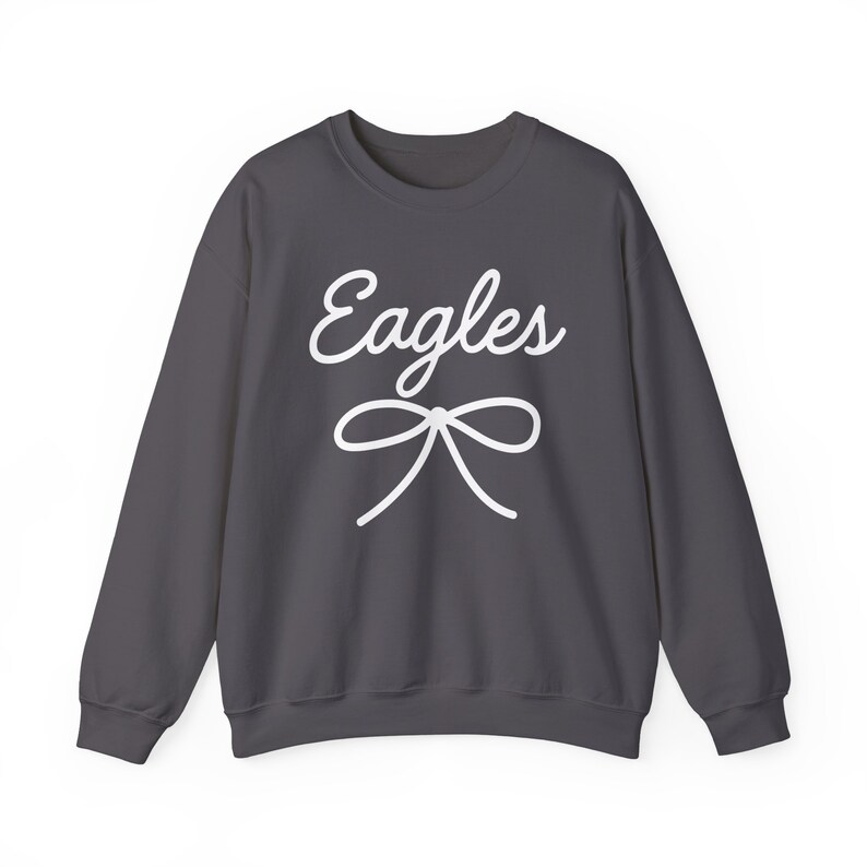Eagles Mascot Bow Sweatshirt Eagles Shirt Eagles Crewneck Eagles Bow Shirt Eagles Sweatshirt Gameday Shirt Preppy Coquette Eagles Shirt image 7