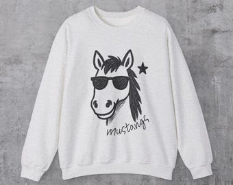 Mustangs Mascot Sweatshirt Mustangs Shirt Back to School First Day of School Teacher Crewneck Sweatshirt Mustang Mom Mustang Teacher Shirt