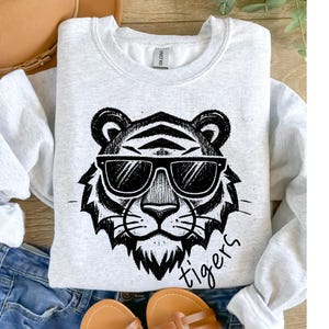 Tigers Mascot Crewneck Sweatshirt Elementary Teacher Shirt Tigers School Shirt Tiger Mascot Back to School Shirt Tigers Spirit Shirt