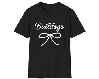 Camisa de la mascota de los Bulldogs Camisa del día del juego Camisa de los Bulldogs Camisa con lazo de los Bulldogs Mercancía de los Bulldogs Fútbol de los Bulldogs Regreso a la escuela Primer día de clases