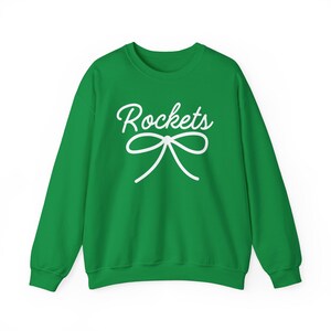 Rockets Mascot Bow Sweatshirt Rockets Shirt Rockets Crewneck Rockets Bow Shirt Rockets Sweatshirt Gameday Shirt Coquette Rockets Shirt image 7