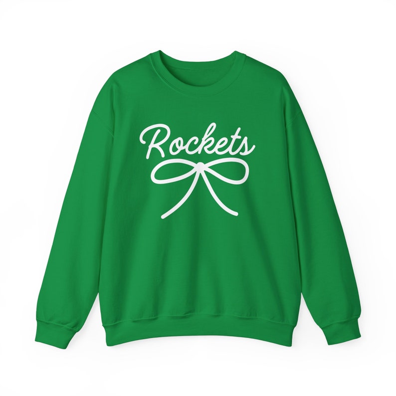 Rockets Mascot Bow Sweatshirt Rockets Shirt Rockets Crewneck Rockets Bow Shirt Rockets Sweatshirt Gameday Shirt Coquette Rockets Shirt image 7
