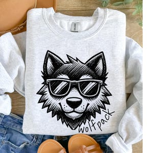 Wolfpack Mascot Crewneck Sweatshirt Elementary Teacher Shirt Wolf School Shirt Wolf Mascot Back to School Shirt Wolves Spirit Shirt