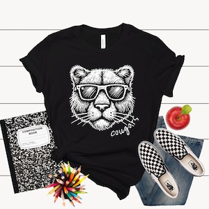 Cougar Mascot Shirt Cougar Teacher Tee Team Spirit Apparel Back to School Shirt Sports Team Colors Cougars Mom Tee Go Cougars Elementary