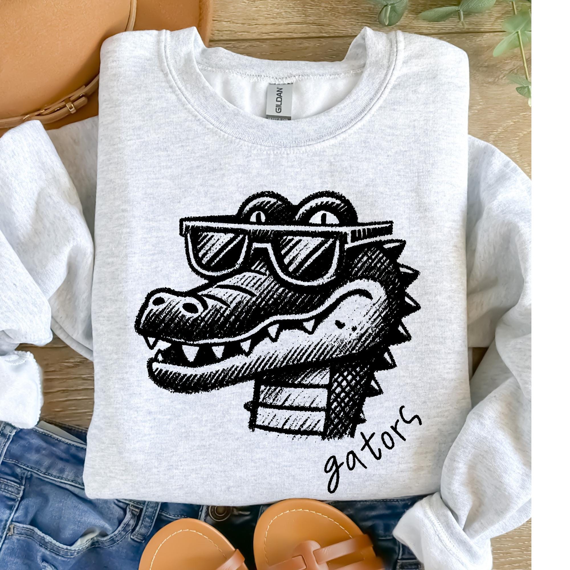 Gators Mascot Crewneck Sweatshirt Elementary Teacher Shirt Gators School Shirt Gator Mascot Back to School Shirt Gators Spirit Shirt