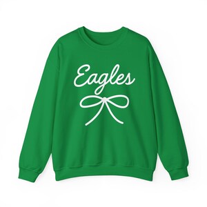 Eagles Mascot Bow Sweatshirt Eagles Shirt Eagles Crewneck Eagles Bow Shirt Eagles Sweatshirt Gameday Shirt Preppy Coquette Eagles Shirt image 6