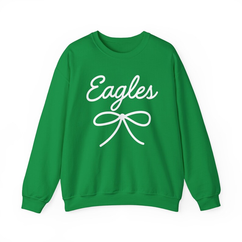 Eagles Mascot Bow Sweatshirt Eagles Shirt Eagles Crewneck Eagles Bow Shirt Eagles Sweatshirt Gameday Shirt Preppy Coquette Eagles Shirt image 6