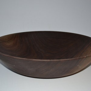 12.75” W x 3” H Large Handmade Black Walnut Wood Salad or Fruit Bowl (From New England)