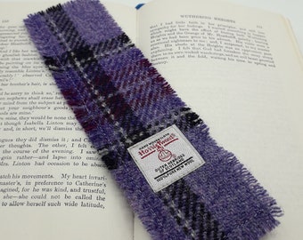 Harris Tweed Bookmark / Purple Check/ UK free P&P / Handmade