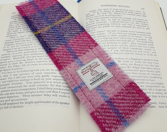 Harris Tweed Bookmark / Pink and Purple/ UK free P&P / Handmade