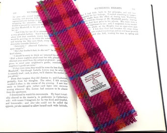 Harris Tweed Bookmark  Bright Pink/ UK free P&P / Handmade