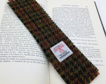 Harris Tweed Bookmark / Brown Dogtooth Herringbone/ UK free P&P / Handmade