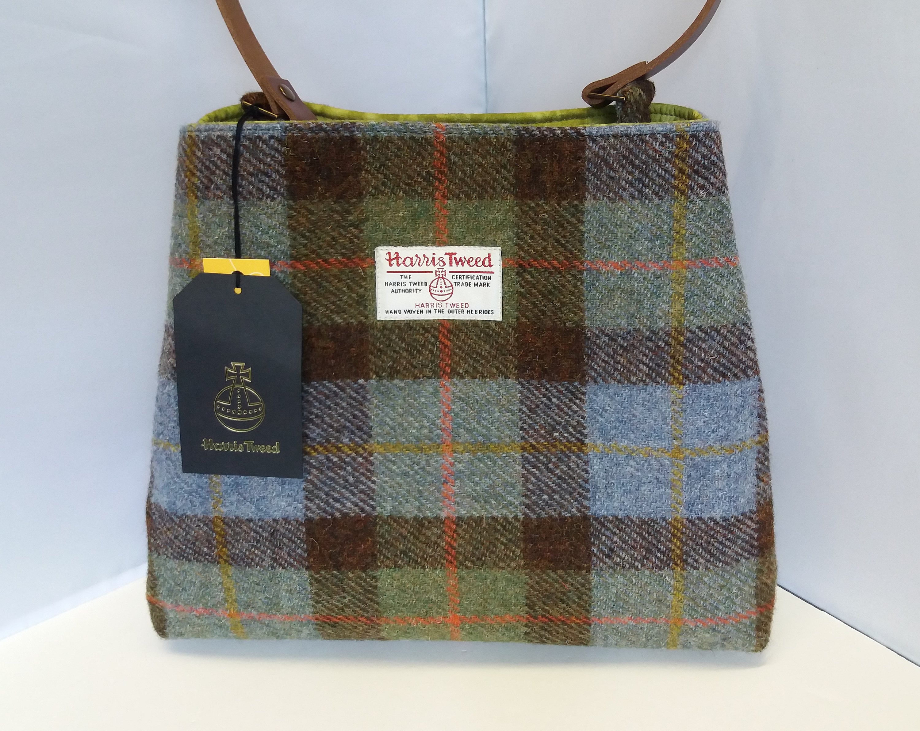 black and white tweed bag