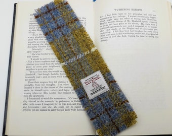 Harris Tweed Bookmark / Mustard and Grey / UK free P&P / Handmade