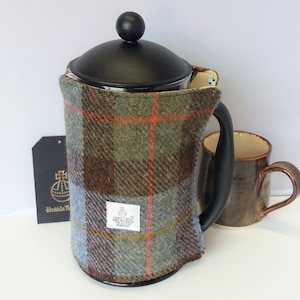 Harris Tweed Large Cafetiere Cosy / McLeod Tartan / Handmade /Free UK P&P