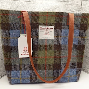 Harris Tweed  Tote Shoulder Bag /MacLeod Tartan / Handmade in Scotland