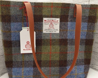 Harris Tweed  Tote Shoulder Bag /MacLeod Tartan / Handmade in Scotland