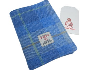 2026 Diary Harris Tweed A6 Covered  / Light Blue Checked/Free UK P&P / Handmade in Scotland