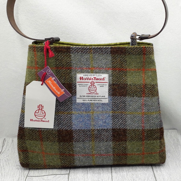 HARRIS TWEED Borsa a mano / Borsa a tracolla / MacLeod Tartan / Fatto a mano in Scozia