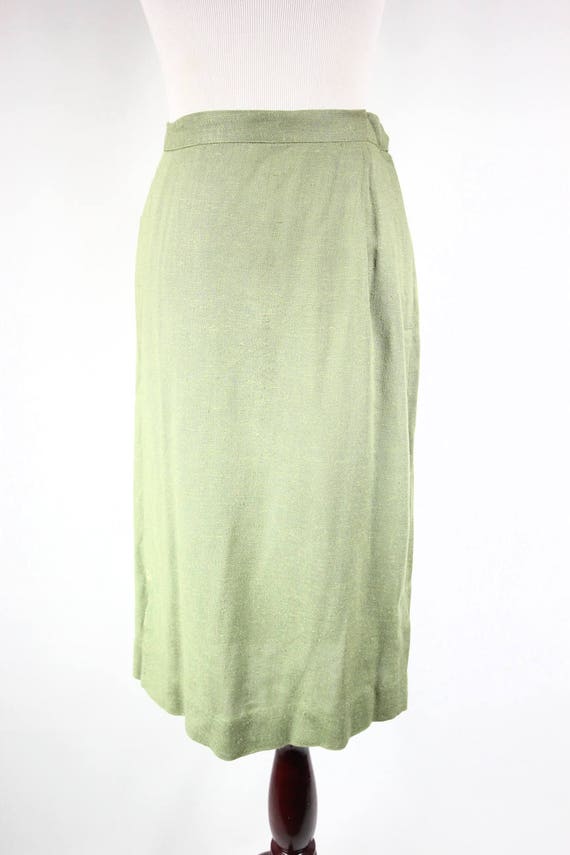 1950's Pistachio Green Embroidered Highwaisted Pe… - image 2