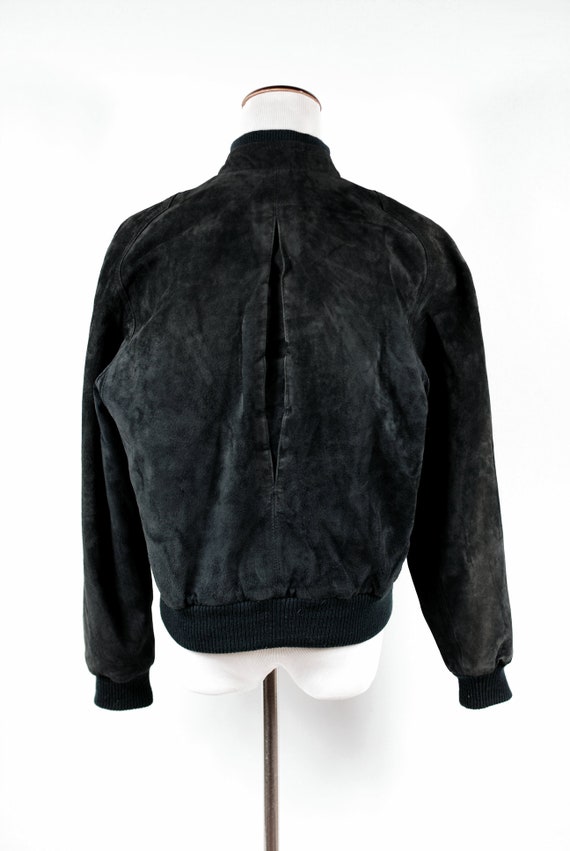 1980's Reversible Black Suede & Tan Bomber Jacket - image 4