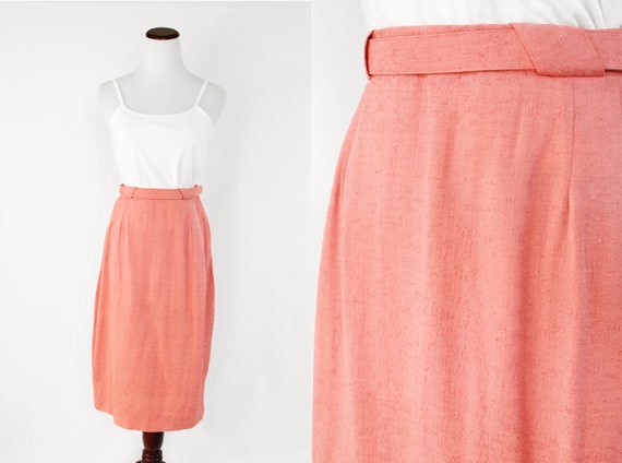 1950's Pink Belted Pencil Skirt