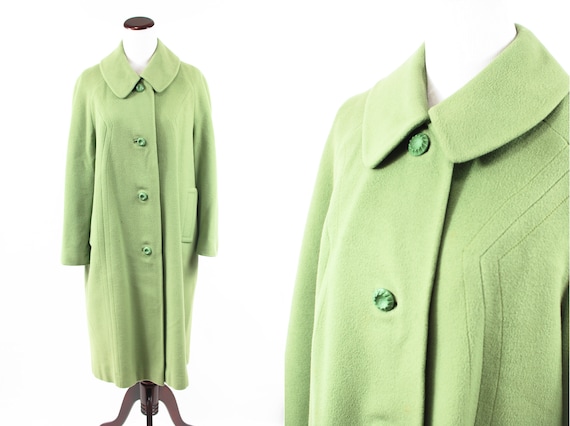 1950's Sage Green Cashmere Overcoat