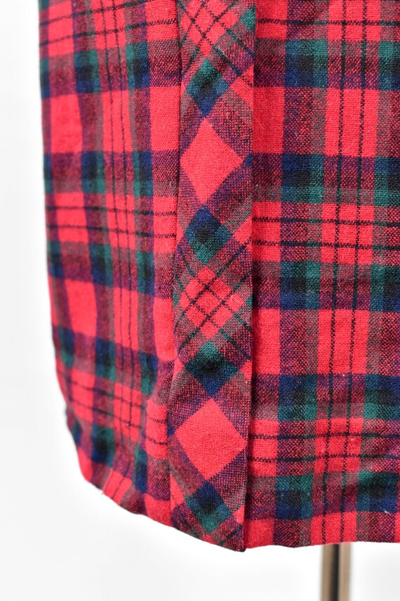 1950's 'Bobbie Brooks' Red Plaid Wool Straight Sk… - image 6