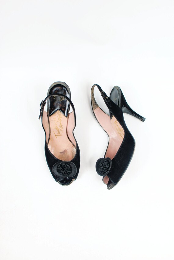 black peep toe slingback pumps