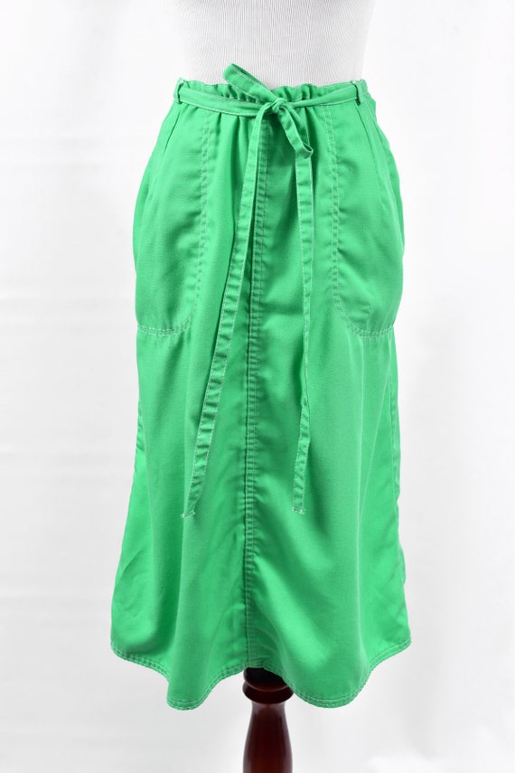 1970's Kelly Green Contrast Stitch High-waisted A… - image 2