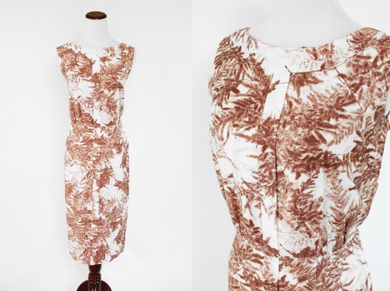 1950's Novelty Forest Print Cotton Sleeveless Dres