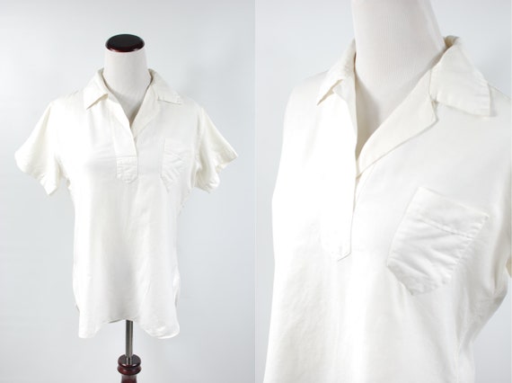 1950's 'Wright & Ditson' White Cotton Sailor Blous