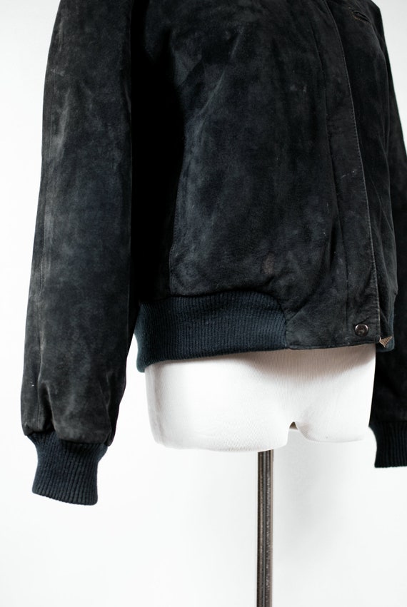 1980's Reversible Black Suede & Tan Bomber Jacket - image 7