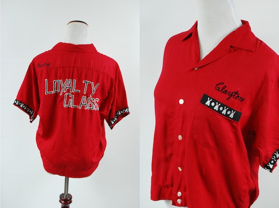 1950's Red 'Clayton' Bowling Shirt