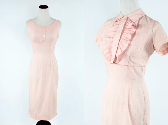 1950's Pink Swiss-dot Cotton Dress & Jacket Set