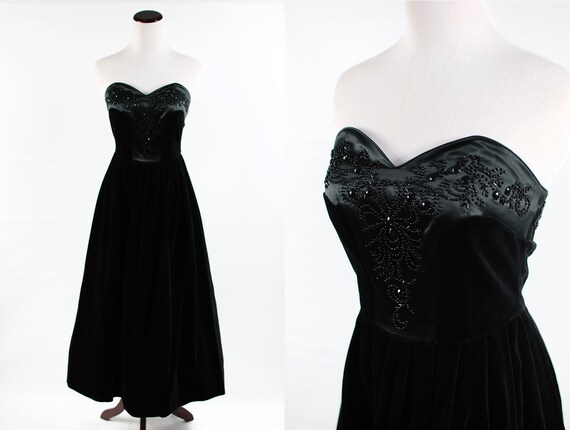 laura ashley black velvet dress