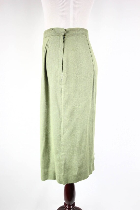 1950's Pistachio Green Embroidered Highwaisted Pe… - image 3