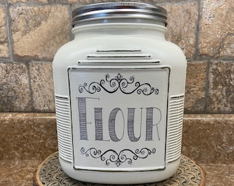 Gallon Size Canister, Customizable, Kitchen Canister, Candy Jar, Rustic Kitchen, Rustic Canisters, Farmhouse Kitchen Decor