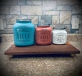 Kitchen Canister Set, Set of 3 Rustic Kitchen Canisters, Gallon, Half Gallon, Quart Size, Rustic Modern Farmhouse Decor, Farmhouse Chic